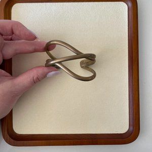 Mid Century Wavey Brass Cuff Bracelet